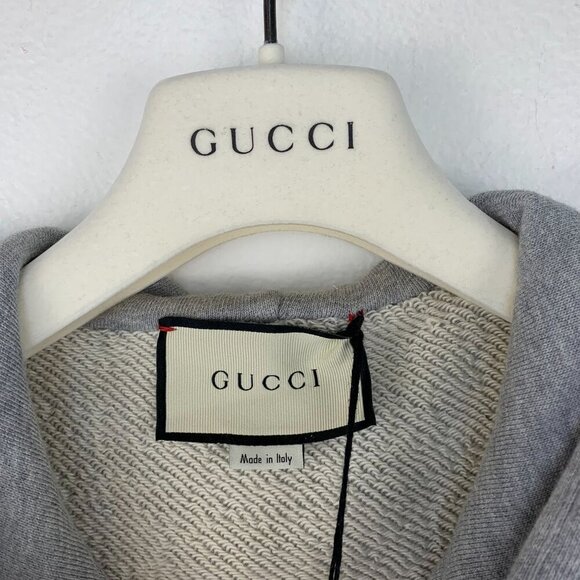 NWT Gucci Unisex Sweatshirt Zip-Up In Grey Size XS - Picture 13 of 16